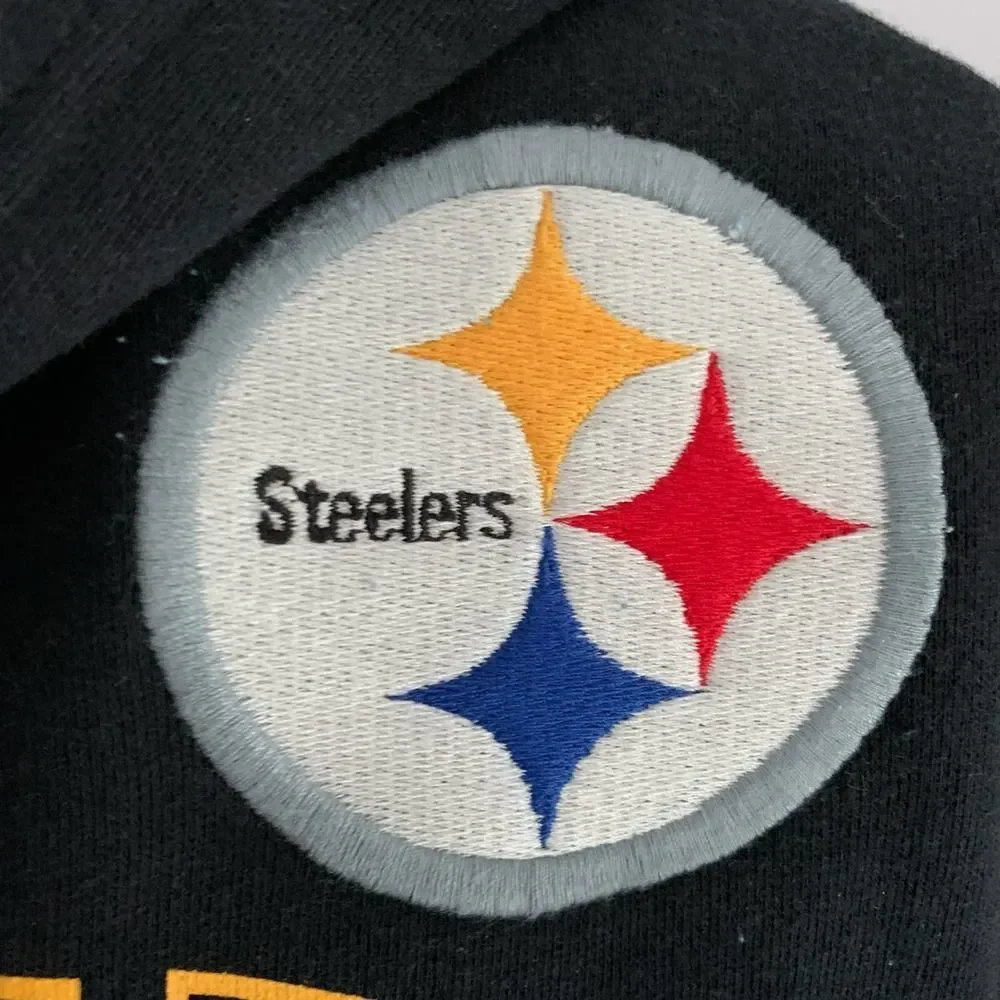 Pittsburgh Steelers NFL Zip Hoodie Black Gold Men’s Size Large